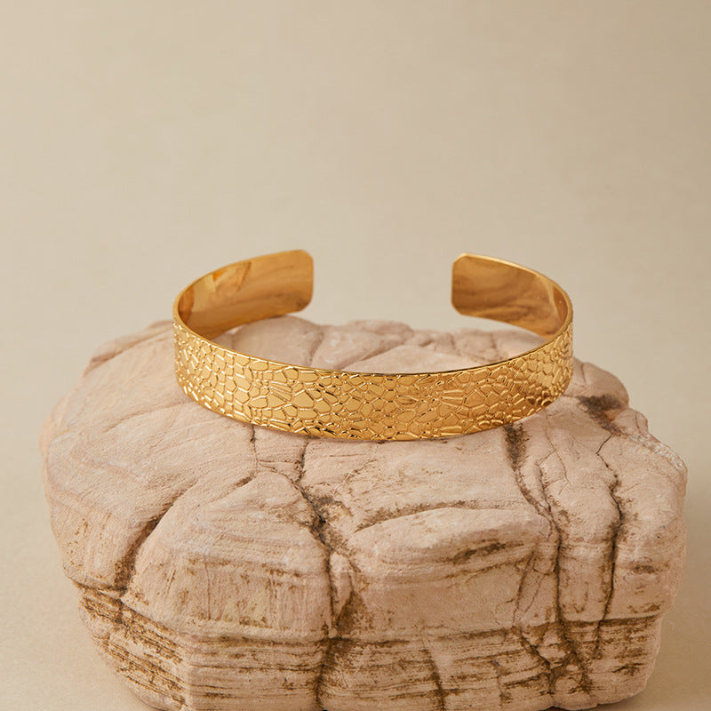 Textured Gold Cuff Bracelet
