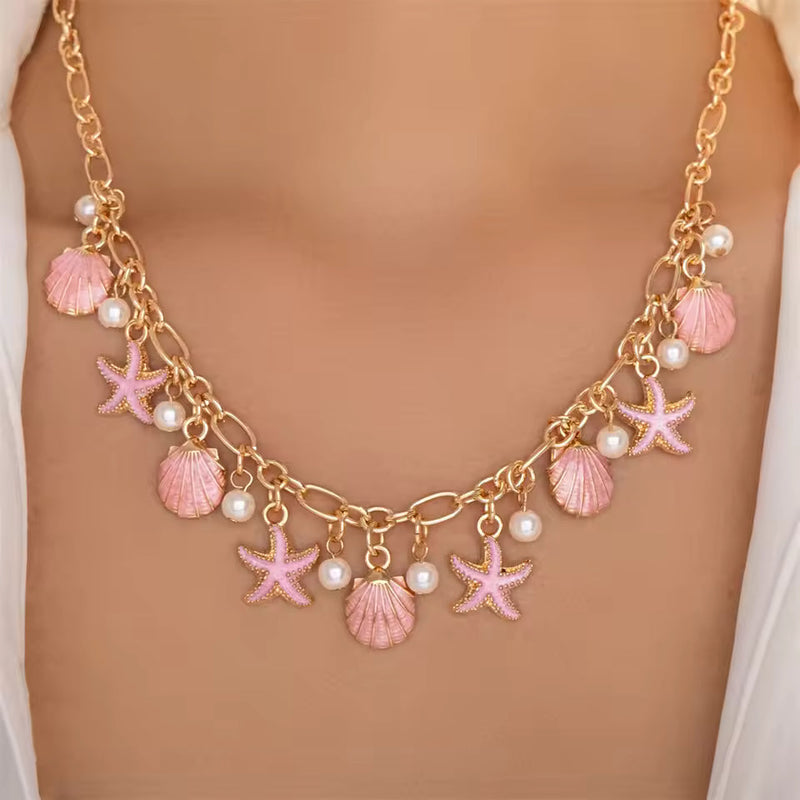 Romantic Seashell Pearl Necklace