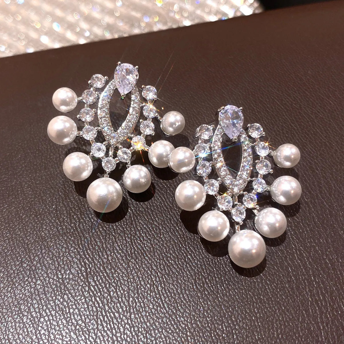 Elegant Pearl Crystal Earrings