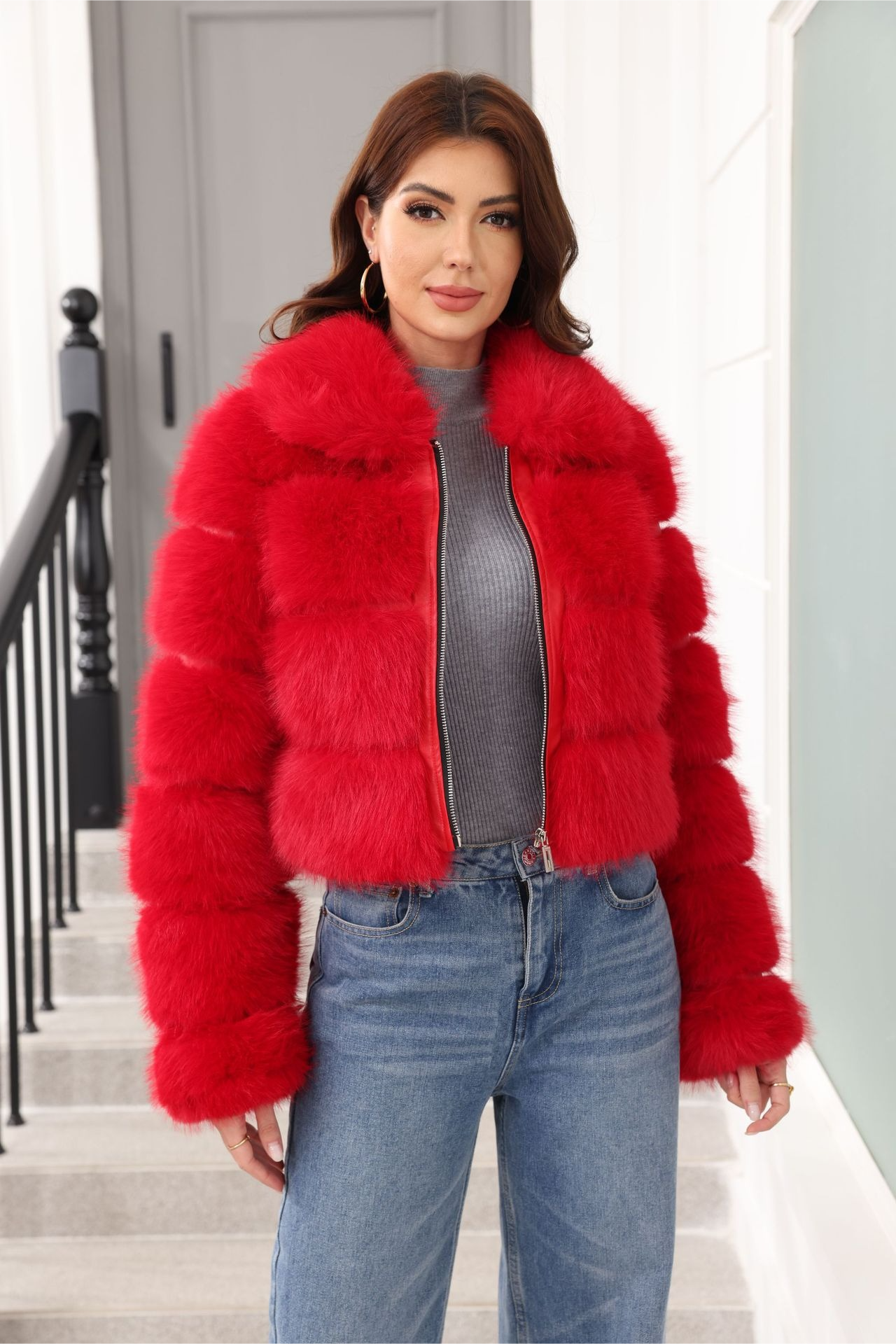 Short Faux Fur Classic Coat