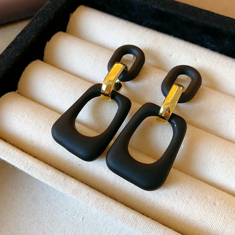 Modern Black Gold Earrings