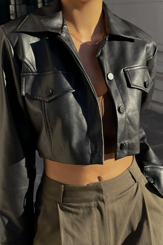 Cropped Biker Coat