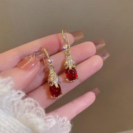 Elegant Ruby Drop Earrings