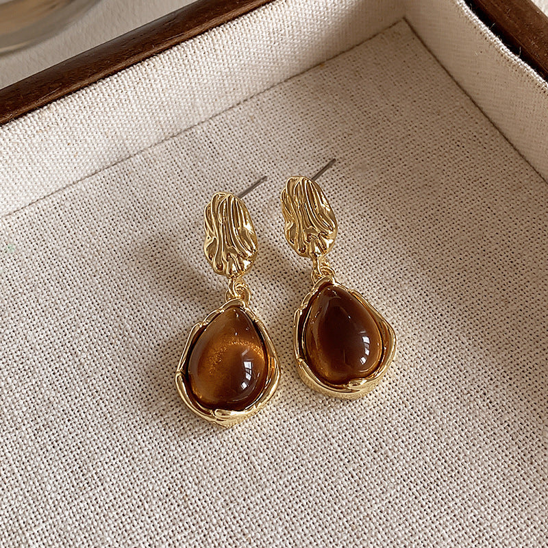 Elegant Amber Drop Earrings