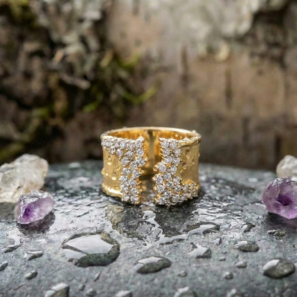Luxury Golden Wide Band Ring