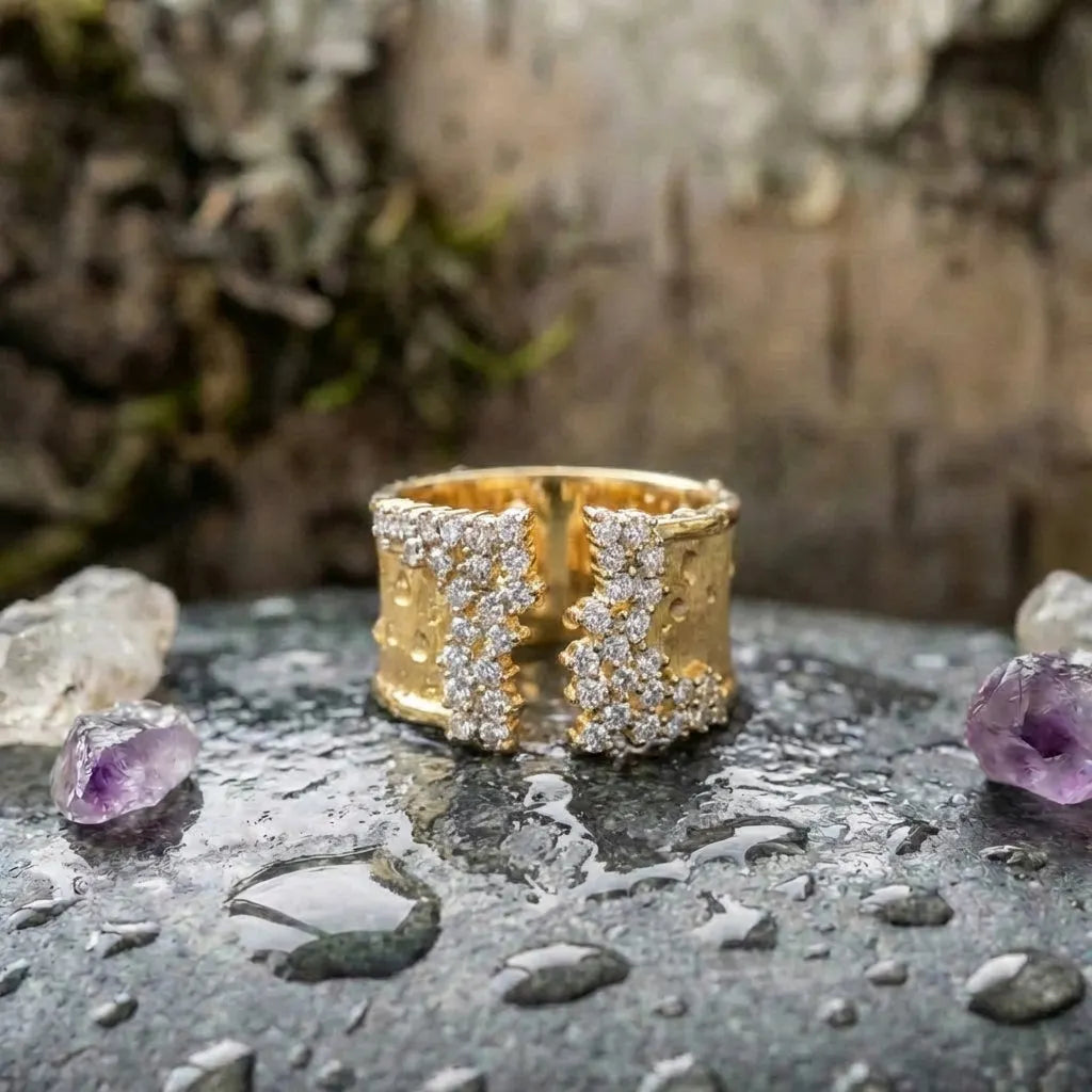 Luxury Golden Wide Band Ring