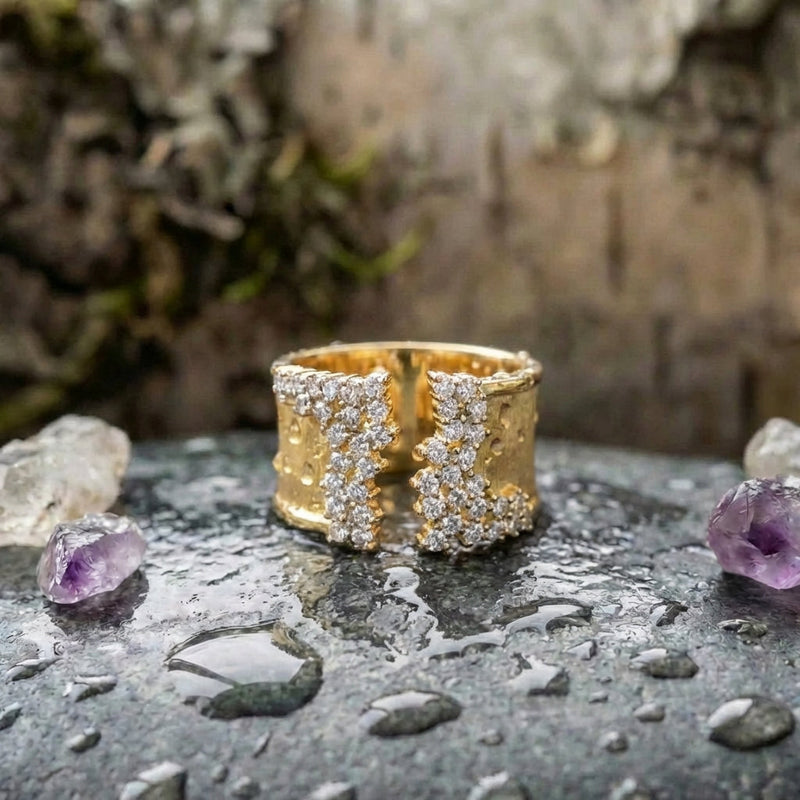 Luxury Golden Wide Band Ring