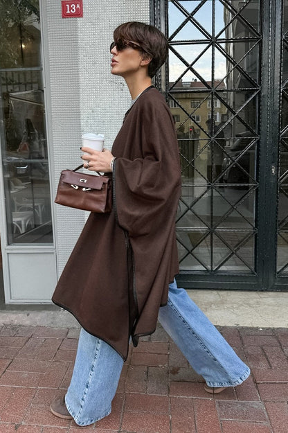 Batwing Sleeve Coat