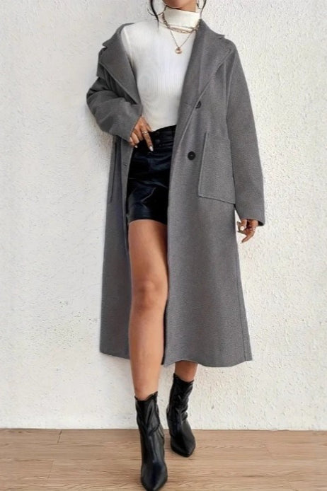Minimalist Wool Collar Overcoat