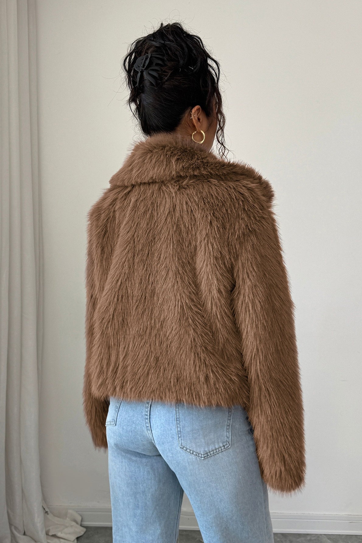 Plush Long Sleeve Maxi Coat