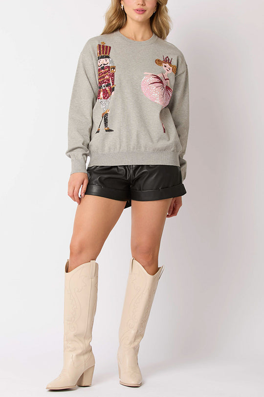 Christmas Soldier Sequined Sweatshirt