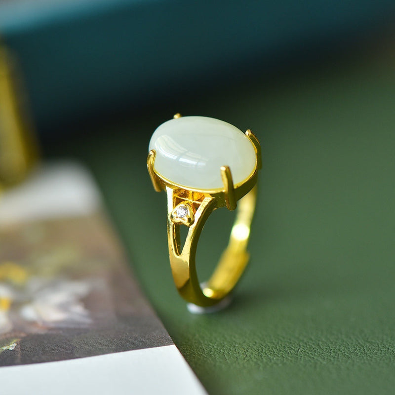 Elegant Jade Gold Ring