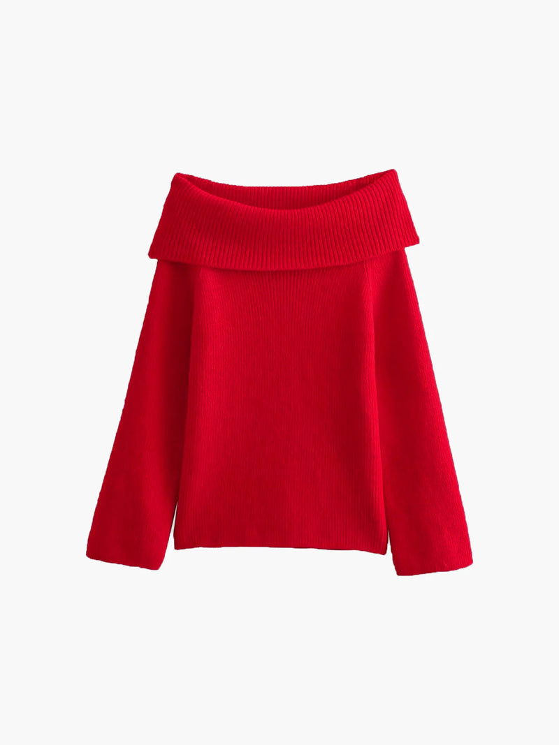 Off-shoulder Loose Sweater
