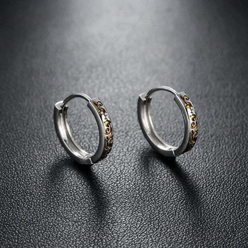Classic Ornate Hoop Earrings