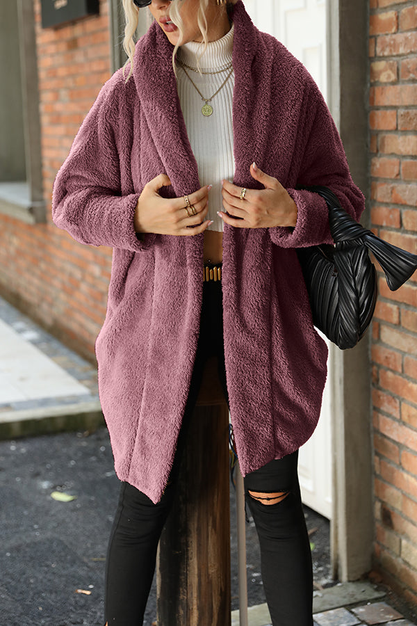 Color Double-faced Velvet Loose Long Coat