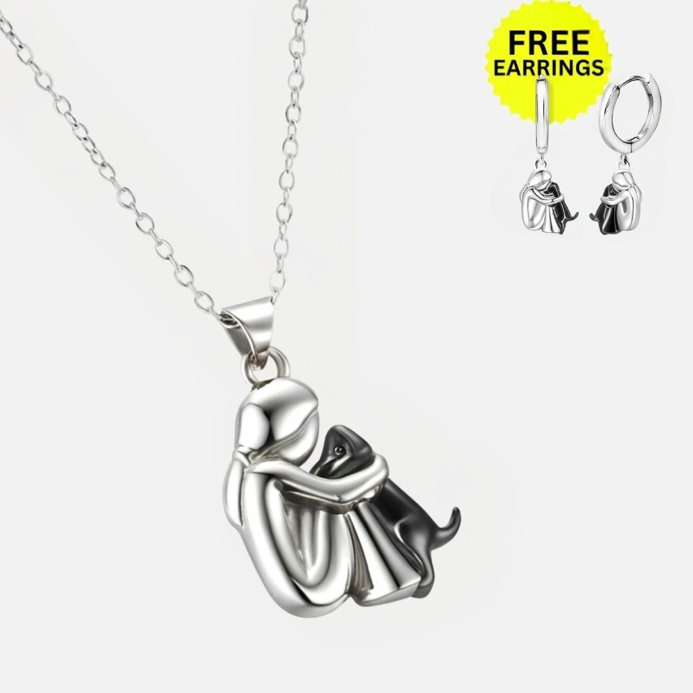 Hug Pendant Necklace With Bonus Earrings – Limited Time Offer