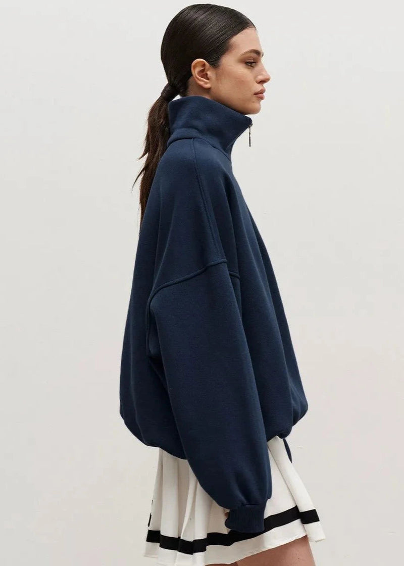 Zip-up Navy Sweater