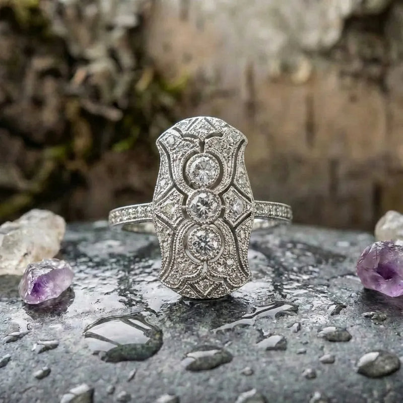 Vintage Brilliant Silver Ring