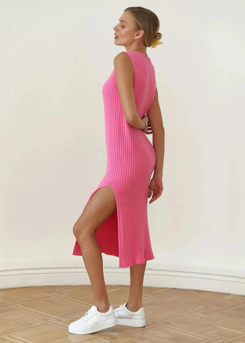 Sleeveless Ribbed Maxi Dress