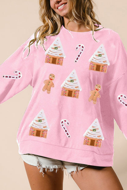 Christmas House Sequin Sweatshirt
