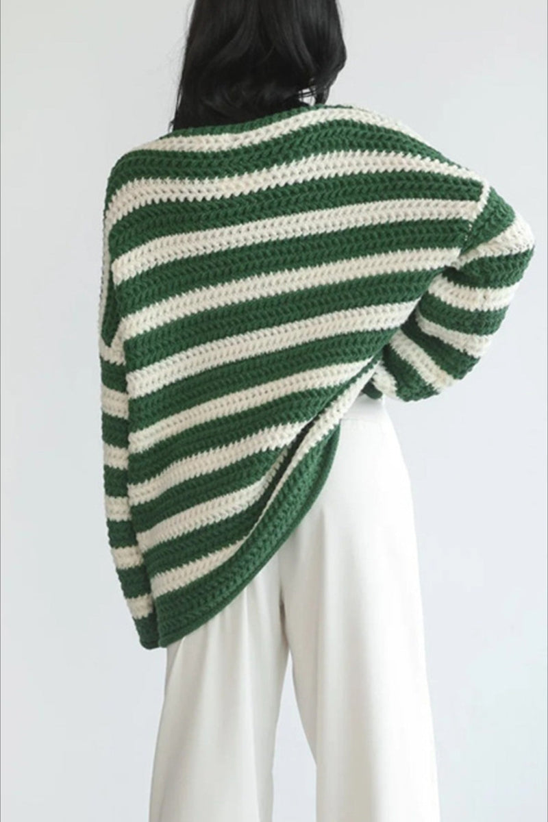 Striped Knit Loose Sweater
