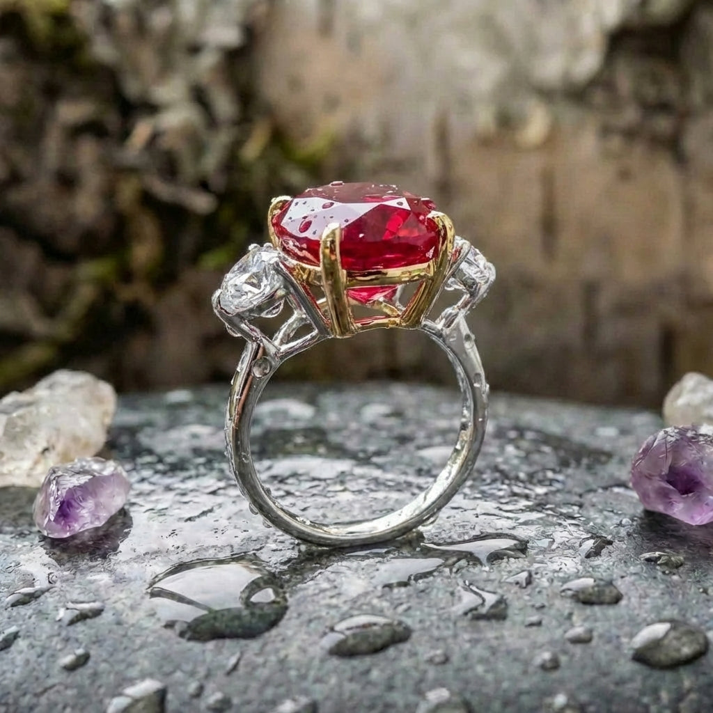 Elegant Ruby Diamond Ring