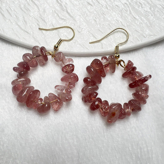 Romantic Strawberry Quartz Earrings