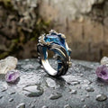 A Vintage Ocean Wavy Crystal Ring