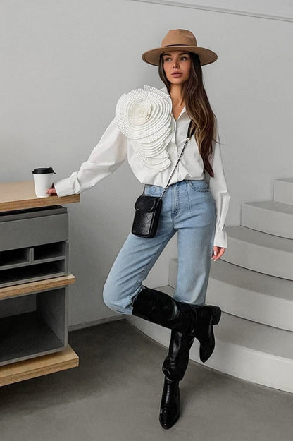 3d Long Sleeve Blouse