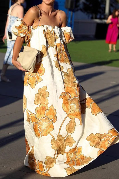 Print Sleeveless Vacation Maxi Dress