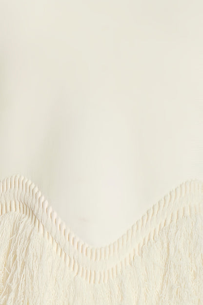 Jora White Fringe Maxi Dress Two Piece Set