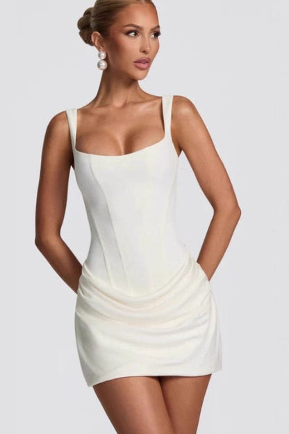Strapless Strap Mini Tie Bodycon Mini Dress