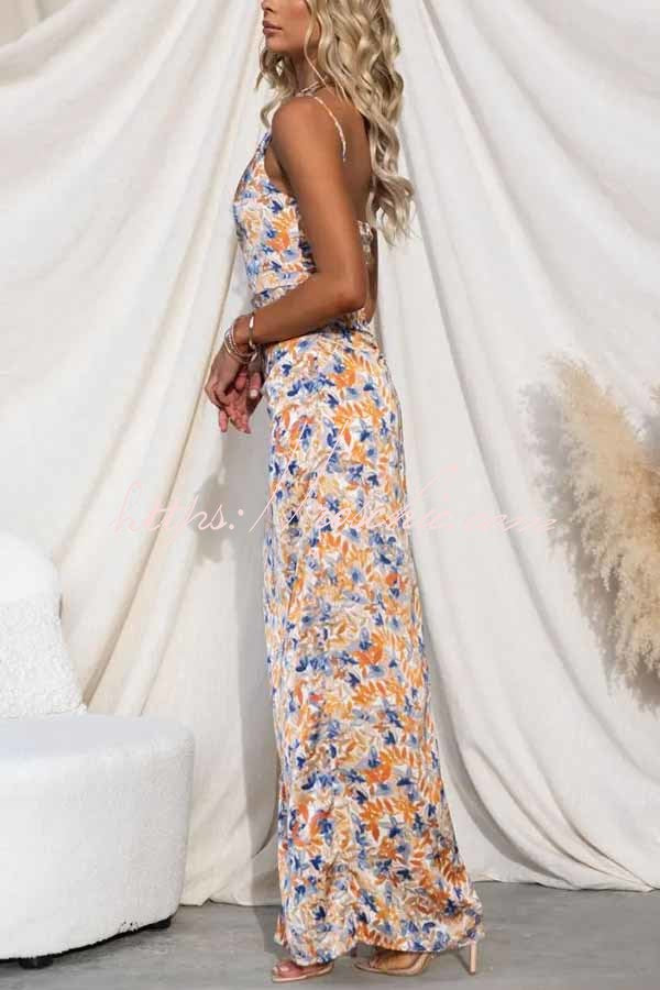Intense Love One Shoulder Asymmetrical Ruffle Trim Maxi Dress