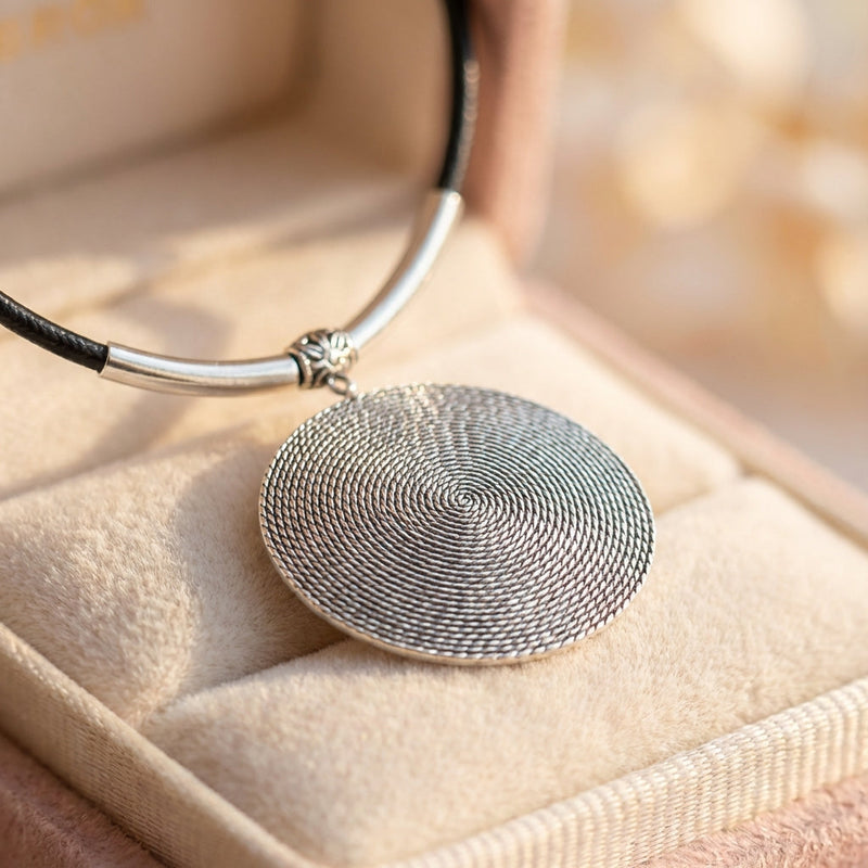 Vintage Rounded Silver Plated Necklace
