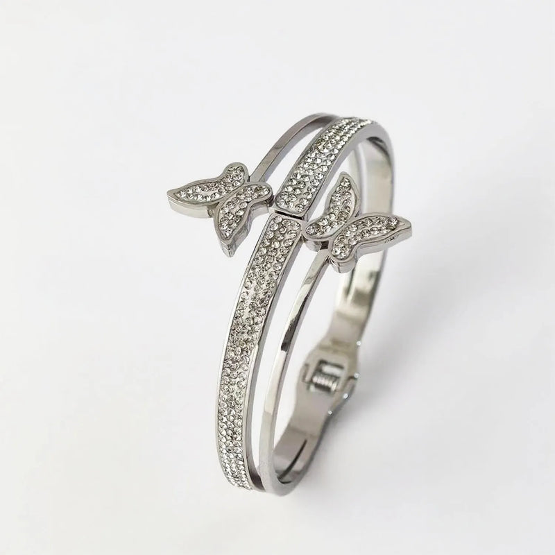 Elegant Crystal Bow Bracelet