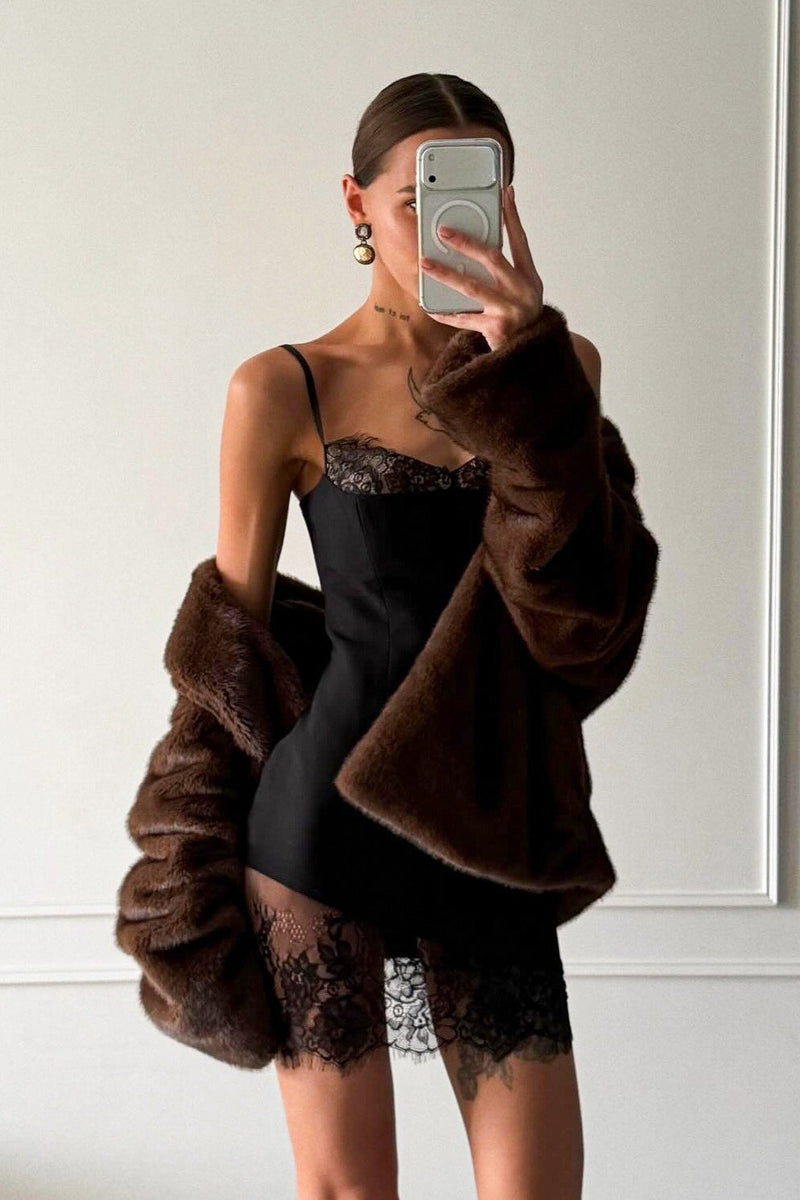 Lace a Line Bodycon Mini Dress