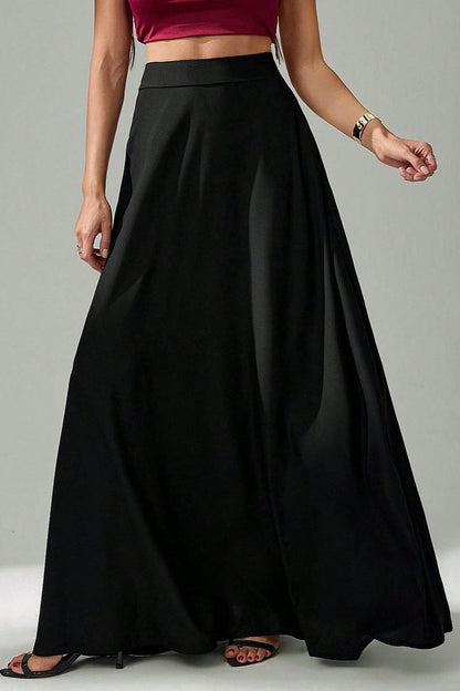 Black Ins Style Umbrella Maxi Skirt