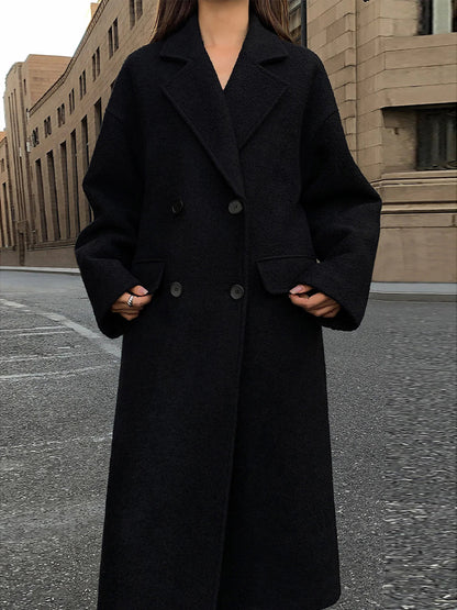 Wool-blend Tweed Long Coat