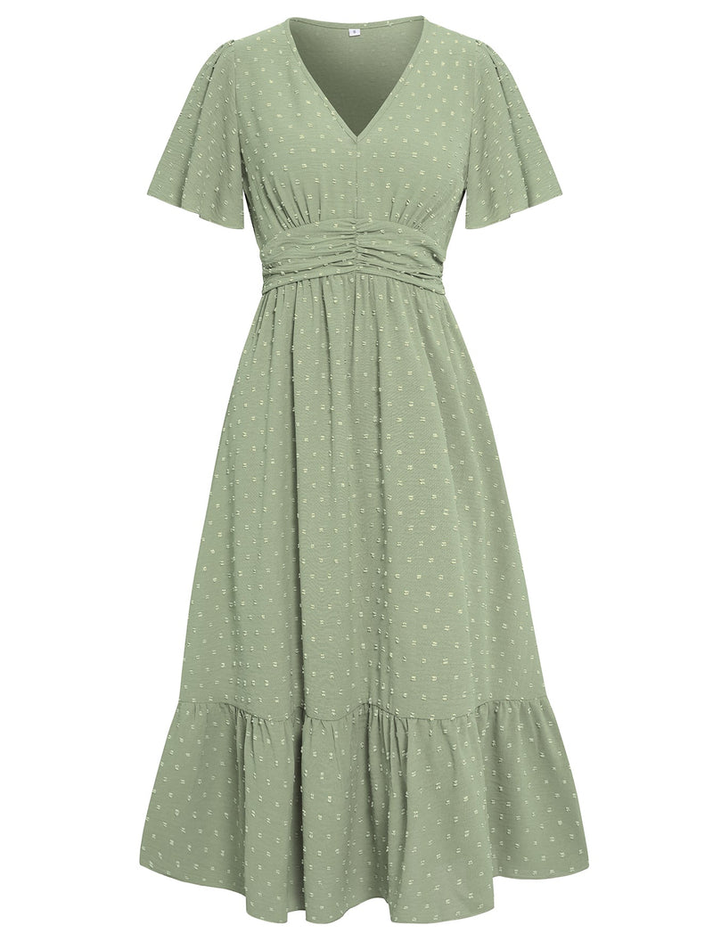 Sweetest One Poppies Short Sleeve Maxi Dress - Sage