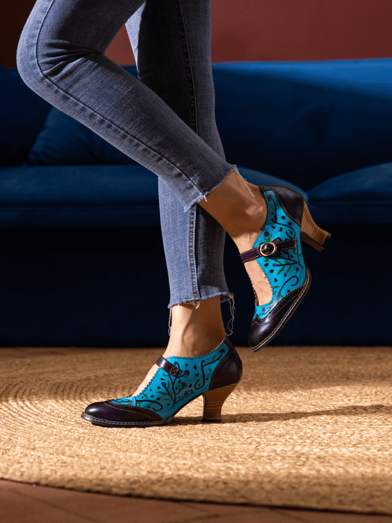 Soffia | Picking Petals Perforated Leather Pump