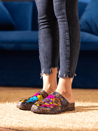 Soffia | Brickell Tropical Cut-out Leather Sandal