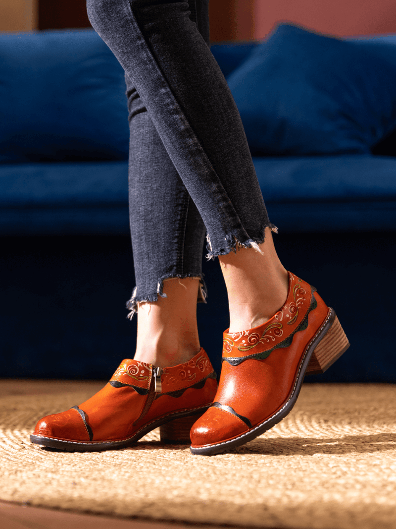 Soffia | Lumi Ankle Washed Leather Pump
