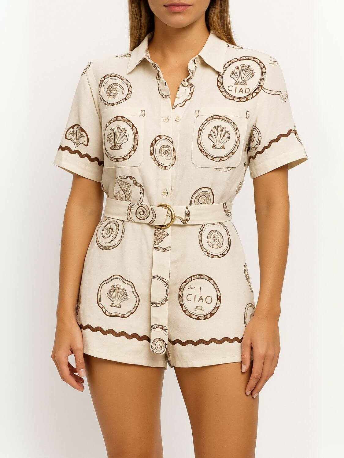 Shell Ciao Front Shirt Romper