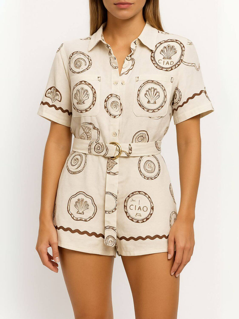 Shell Ciao Front Shirt Romper