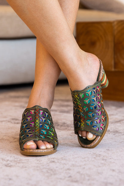 Soffia | Tracee Rainbow Open-toe Leather Sandal