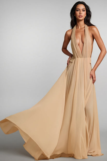 Zandok Sleeveless Backless Slit Maxi Dress