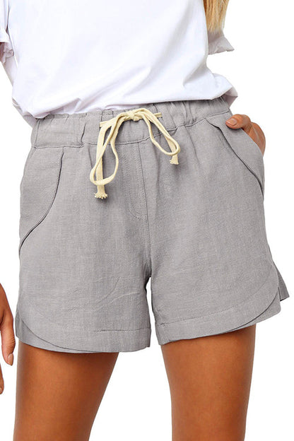 Moxidress Drawstring High Waist Shorts