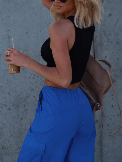 Arnie Nylon Cargo Pants - Blue