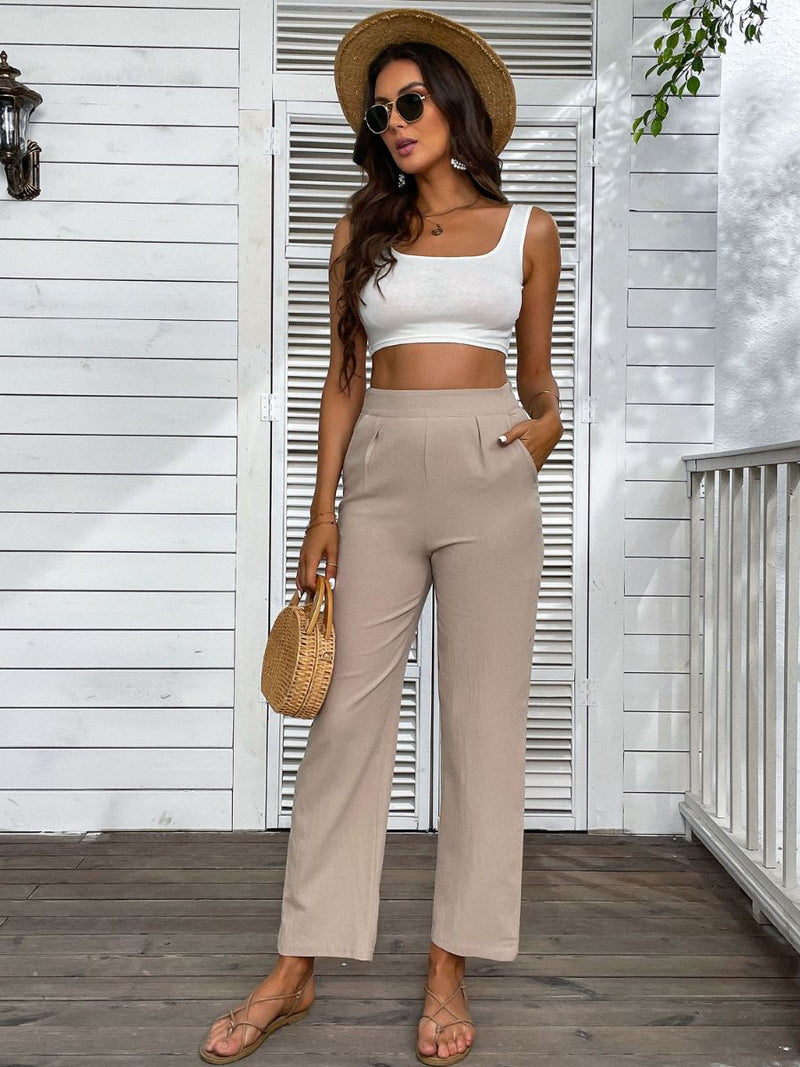Remiel Linen Pants - Beige