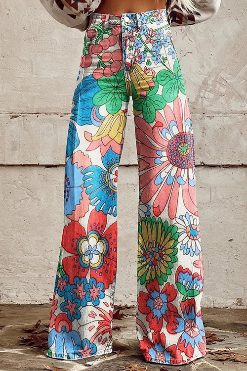 Print Wide Leg Pants